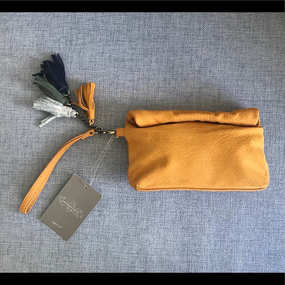 Suede wristlet